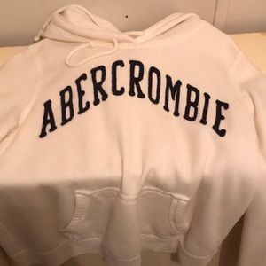 White and blue lettering hoodie